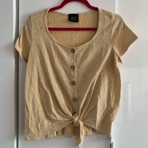 Yellow and White Striped Tied T-Shirt